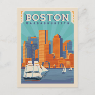 Boston, Massachussetts   Save The Date Ankündigungspostkarte