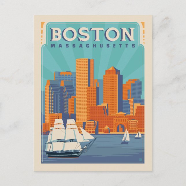 Boston, Massachussetts | Save The Date Ankündigungspostkarte (Vorderseite)