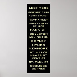 Boston Metro - Untergrundbahn - Zeichen der Kunst Poster