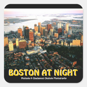 Boston @ Nite Sticker By Mojisola A Gbadamosi Okub