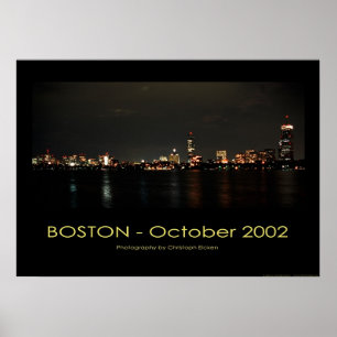 Boston - Panoramablick in der Nacht Poster