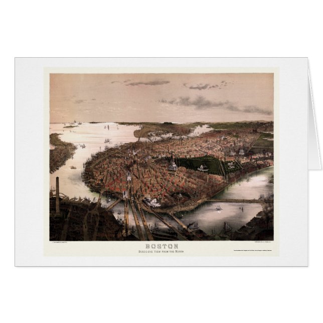 Boston, panoramische Karte MAs - 1877 (Vorderseite (Horizontal))
