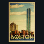 Boston Poster Vintage Travel Poster Hafen Skyline<br><div class="desc">Ein Bostoner Poster für die Retro-Liebhaber da draußen. Dieses Bostoner Vintage-Reiseplakat besticht durch den Bostoner Hafen mit Skyline. Große Boston Geschenke für diejenigen,  die sich bei Zuhause in Boston,  Massachusetts fühlen,  oder wenn Sie ein Souvenir wollend oder Reisemagazin.</div>