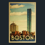 Boston Poster Vintage Travel Poster Hafen Skyline<br><div class="desc">Ein Bostoner Poster für die Retro-Liebhaber da draußen. Dieses Bostoner Vintage-Reiseplakat besticht durch den Bostoner Hafen mit Skyline. Große Boston Geschenke für diejenigen,  die sich bei Zuhause in Boston,  Massachusetts fühlen,  oder wenn Sie ein Souvenir wollend oder Reisemagazin.</div>