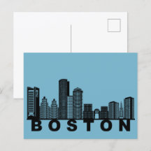 Boston-Postkarte – ikonische Skyline-Silhouette