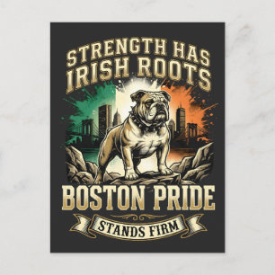 Boston Pride Irish Roots Bulldogge Postkarte