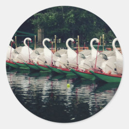 Boston Public Gardens Swan Boote Runder Aufkleber