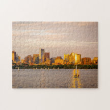 Boston Puzzle - Boston Skyline au coucher du solei