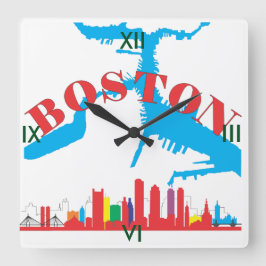Boston Quadratische Wanduhr