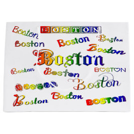 Boston Rainbow Schriftartes Große Geschenktüte