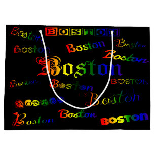 Boston Rainbow Schriftartes Große Geschenktüte