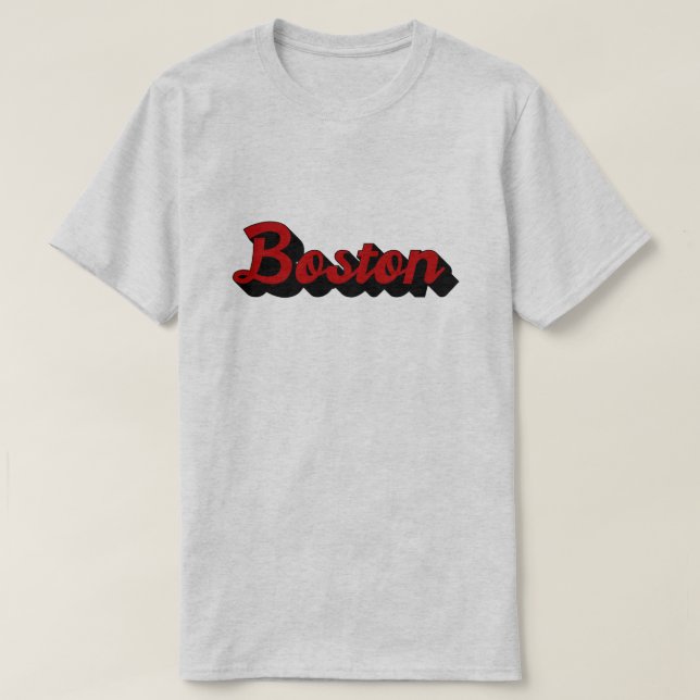 Boston Red und Black T-Shirt (Design vorne)