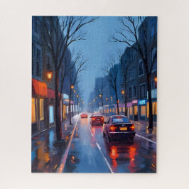 Boston Regen | Stadtstraße in Downtown Massachuset