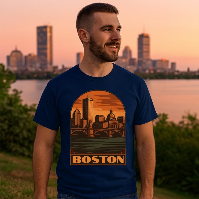 Boston Retro Art Deco T-Shirt (Von Creator hochgeladen)