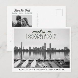 Boston Save-the-Date Retro-Himmelspostkarte Postkarte