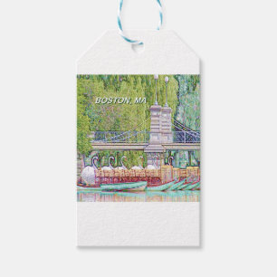 Boston-Schwan-Boote im Bleistift-und Tinten-Filter Geschenkanhänger