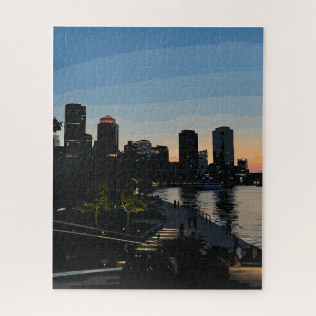 Boston Seaport Sunset City Skyline (Vertikal)