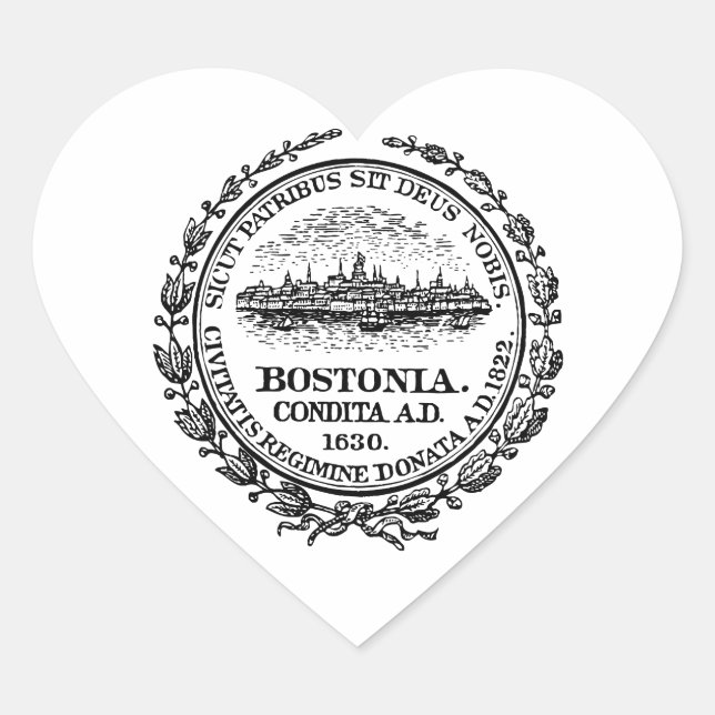 Boston-Siegel Herz-Aufkleber (Vorderseite)