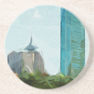 Boston Skyline Abstrakter Impressionismus Getränkeuntersetzer
