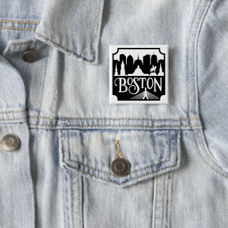 Boston Skyline Button