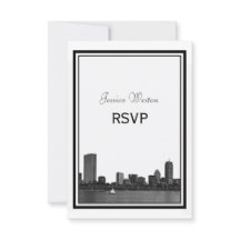 Boston Skyline Etched Gerahmt UAWG
