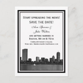 Boston Skyline Etwas Save the Date Gerahmt Ankündigungspostkarte