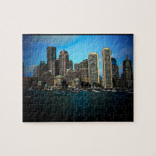 Boston Skyline Foto Art Drawing