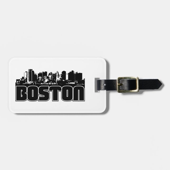 Boston-Skyline Gepäckanhänger (Vorderseite horizontal)