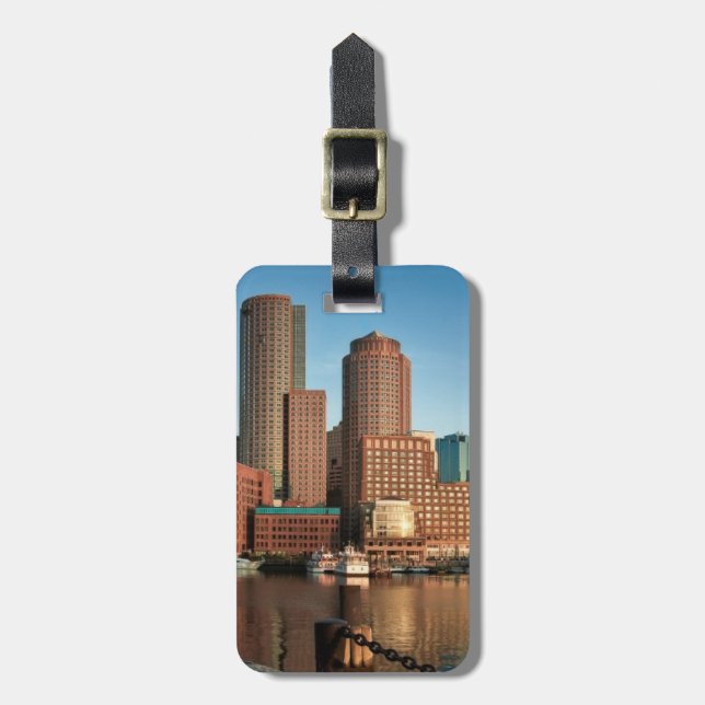 Boston-Skyline Gepäckanhänger (Vorderseite vertikal)