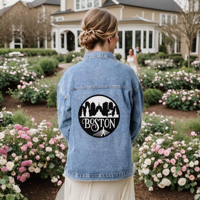 Boston Skyline Jeansjacke (Hochzeit Rückseite)