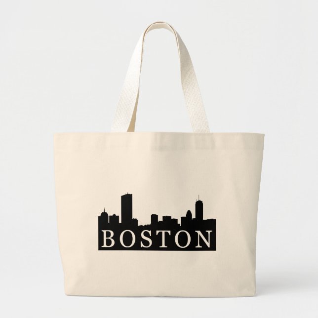 Boston-Skyline Jumbo Stoffbeutel (Vorne)