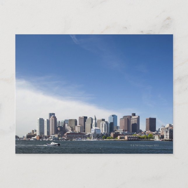 Boston Skyline, Massachusetts Postkarte (Vorderseite)