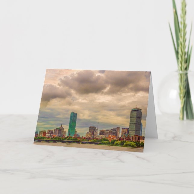Boston Skyline-Mitteilungskarten Karte (Vorderseite)