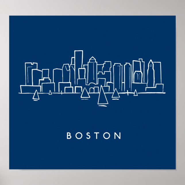 Boston Skyline Poster (Vorne)