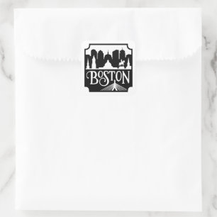 Boston Skyline Quadratischer Aufkleber