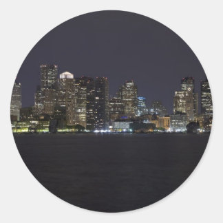 Boston Skyline Runder Aufkleber