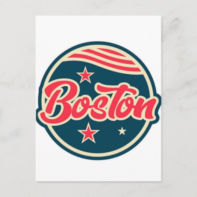 Boston Skyline & Sailboote | Massachusetts Postcar Postkarte (Vorderseite)