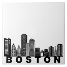 Boston Skyline Silhouette  Fliese