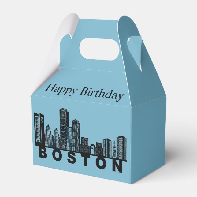 Boston Skyline Silhouette  Geschenkschachtel (Vorderseite)