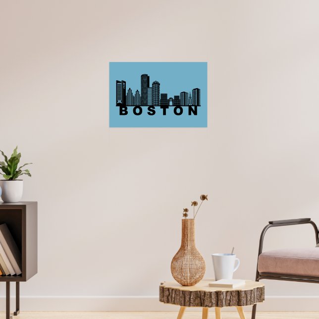 Boston Skyline Silhouette  Poster (Wohnzimmer 3)