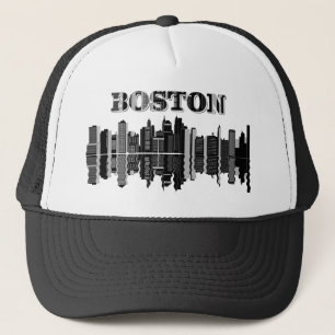 Boston Skyline Typografie Truckerkappe