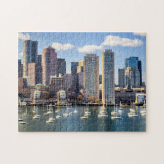 Boston-Skyline von der Ufergegend