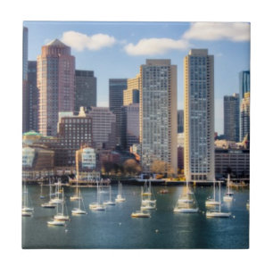 Boston-Skyline von der Ufergegend Fliese
