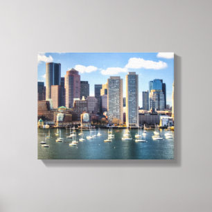 Boston-Skyline von der Ufergegend Leinwanddruck
