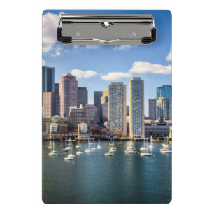 Boston-Skyline von der Ufergegend Mini Klemmbrett
