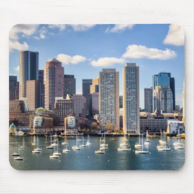 Boston-Skyline von der Ufergegend Mousepad (Vorne)
