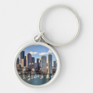 Boston-Skyline von der Ufergegend Schlüsselanhänger