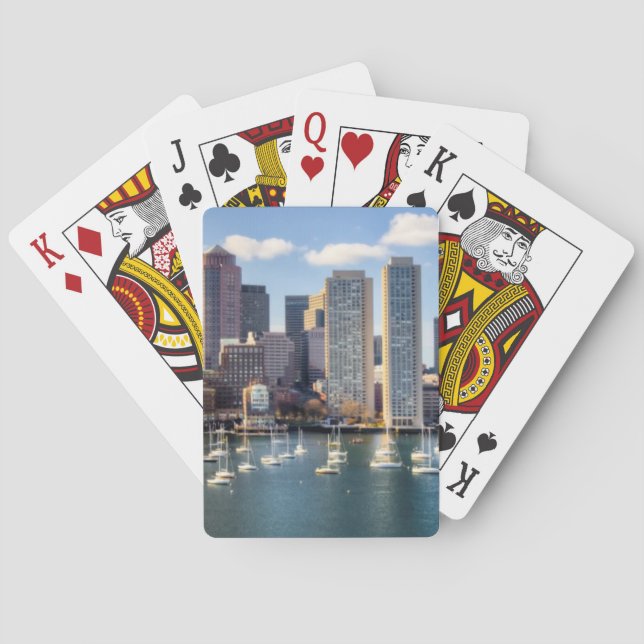 Boston-Skyline von der Ufergegend Spielkarten (Rückseite)