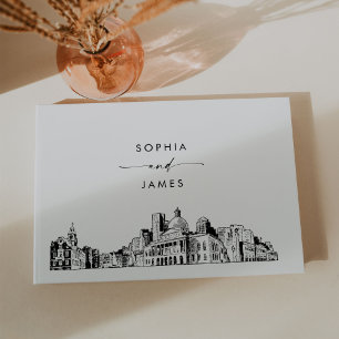 Boston Skyline Wedding Guest Book Gästebuch
