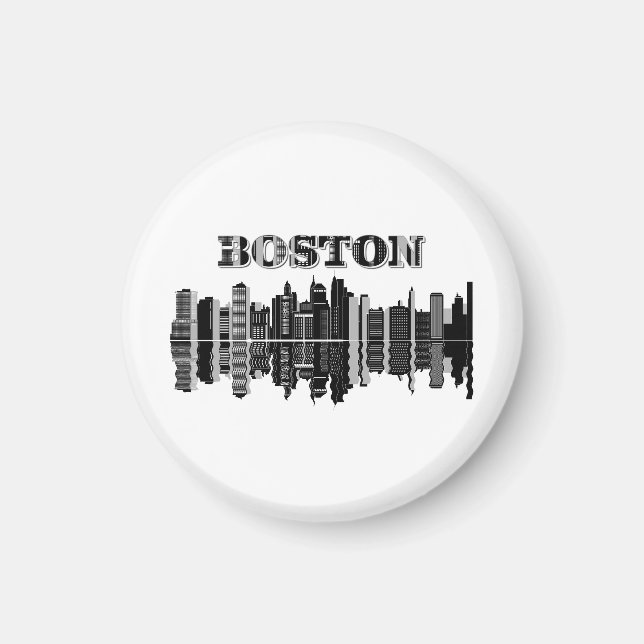 Boston Skyscrapers Gebäude Magnet (Vorne)